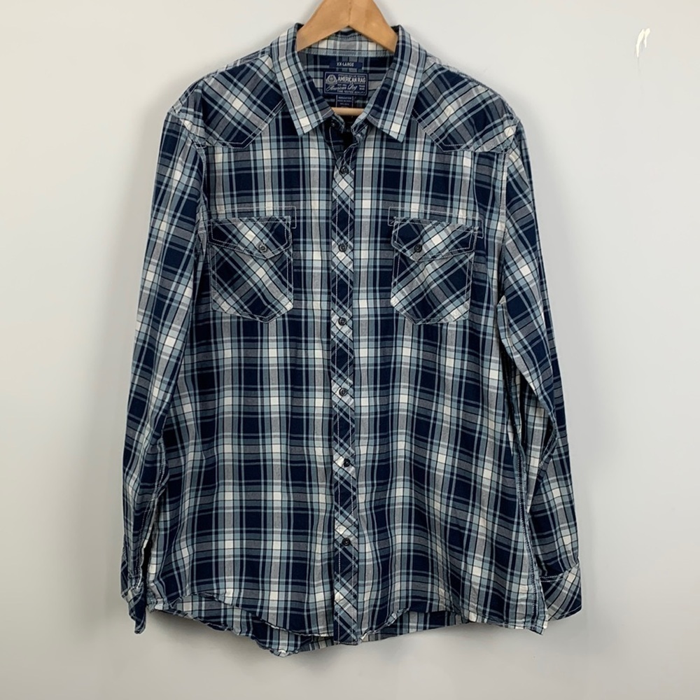 American Rag Plaid Long Sleeve Button Down Shirt